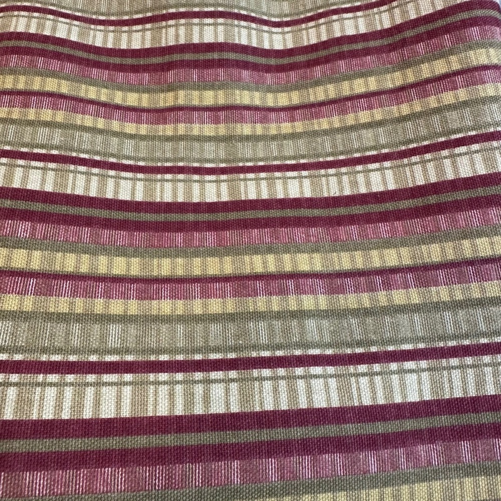 Red Tan Striped Fabric 7.5 Yards Total 44" Wide Woven Upholstery 2 Pieces READ!!